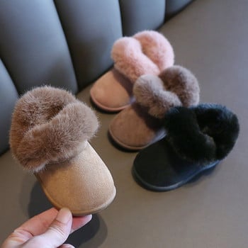 Плюшени топли детски ботуши за сняг Обувки за момичета Памучни обувки Първи проходилки Неплъзгащи се ботуши