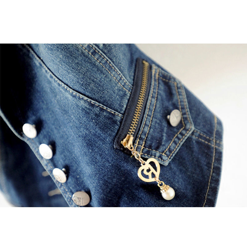 GDUWNFR Ocazional Topuri Femei Femei Vestă Denim Jachetă Primăvara Toamnă Haine Fără mâneci Blugi Scurt Vest Gilet într-un singur piept 5XL