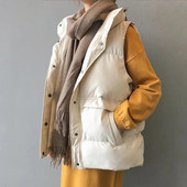 Noi pentru femei, ocazional, veste slăbite din bumbac, parkas de iarnă, haină căptușită caldă, vestă supradimensionată, haină fără mâneci, guler la modă