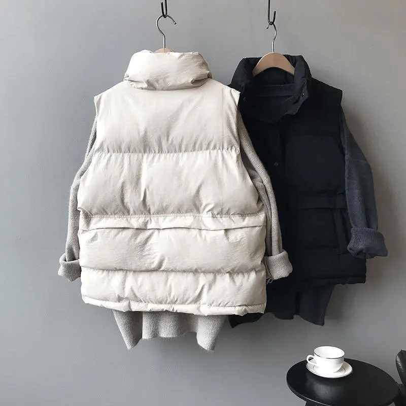 Noi pentru femei, ocazional, veste slăbite din bumbac, parkas de iarnă, haină căptușită caldă, vestă supradimensionată, haină fără mâneci, guler la modă