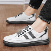 2023 m. Nauji pavasariniai, plokščiai suvarstomi, solidūs laisvalaikio vyriški sportbačiai, neslystantys lauke, patogūs, kvėpuojantys universalūs vyriški batai