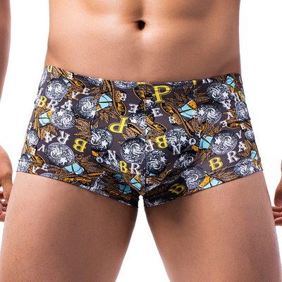 Chiloți de modă Chiloți pentru bărbați Lenjerie de corp pentru bărbați Pantaloni scurți imprimați Boxer cu imprimeu Trunchi pentru bărbați