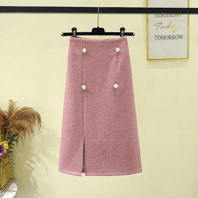 Netaisyklingi sijonai Moteriški Elegantiški šoniniai skelbimai Švelnus laisvalaikis rudeninis švelnus aukštu juosmeniu Paprastas Faldas laisvalaikio plonas estetiškas biuro moteris