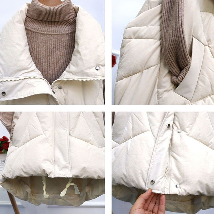 2023 Jachetă de iarnă cu puf pentru femei, ocazional, din bumbac, îmbrăcăminte exterioară căptușită, caldă, fără mâneci, vestă de toamnă.