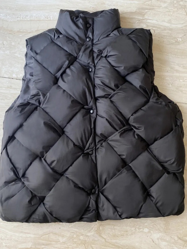 Vestă jachetă pentru femei, iarna 2023, nouă modă, caldă, neagră, împletită, pufoase, jachete solide, fără mâneci, ocazional, vintage, parc