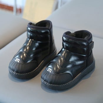 Нови 2024 г. Детски ботуши за сняг Зимни плюшени топли детски обувки 21-30 Модни ботуши за момчета Нехлъзгащи се памучни обувки за момичета Водоустойчиви ботуши