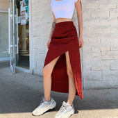 Nove seksi nepravilne y2k suknje, ženske ljetne karirane šarmirane suknje s podijeljenim naborima, uske party bodycon ulične Harajuku estetske suknje