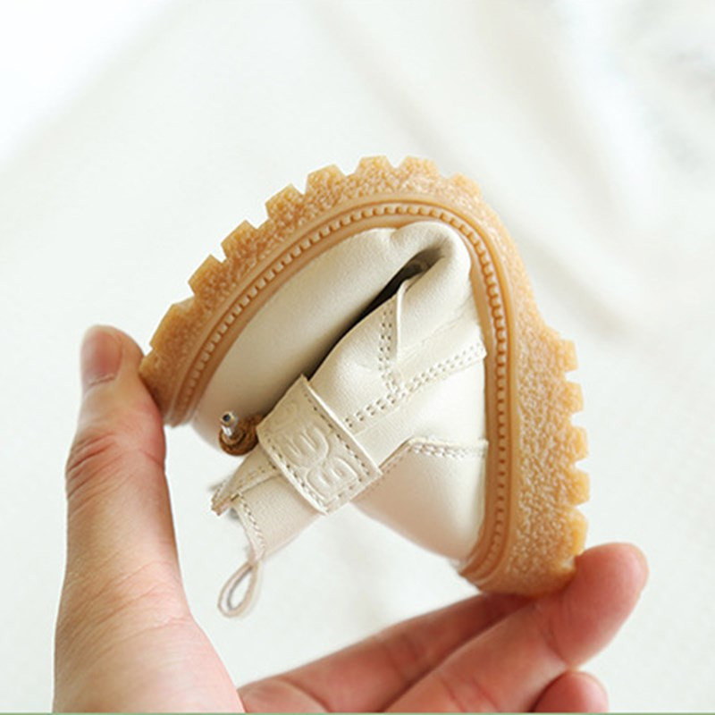 2023 m. Nauji pavasario/rudens batai kūdikiams, odiniai britiško stiliaus berniukų madingi batai guminiai padai su užtrauktuku šonuose mažiems mergaitėms 15–25 m.