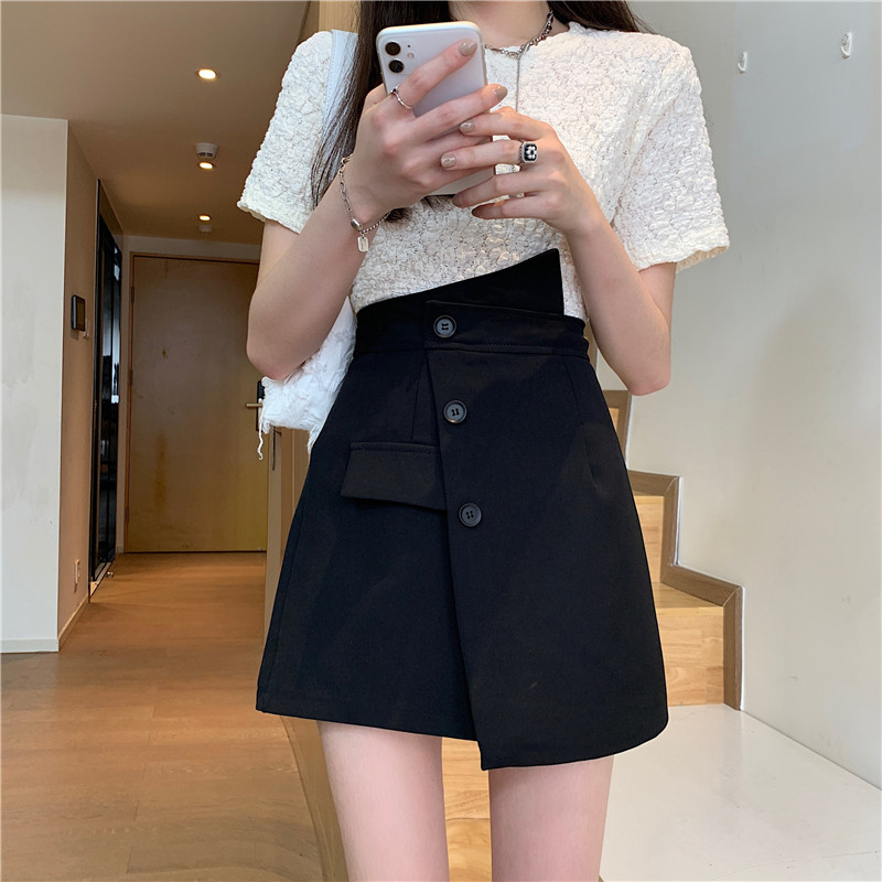 Ασύμμετρες Φούστες Γυναικείες Ψηλόμεση Κομψές Μασίφ ιαπωνικό στυλ All-match Office Lady Above-gnee Slim Άνοιξη Καλοκαίρι Faldas Νέα