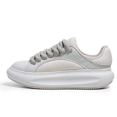 Toe rotund Grosime dantelă Pantofi casual pentru bărbați, la modă în aer liber, anti-alunecare, confortabil, fund moale, pantofi pentru bărbați.