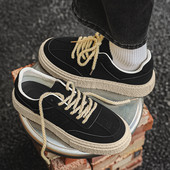 Muške vulkanizirane cipele S okruglim prstima Debeli donji dio Udobne Neklizajuće Prozračne Retro Niche Ležerne Trendy Sportske cipele za sve vrste