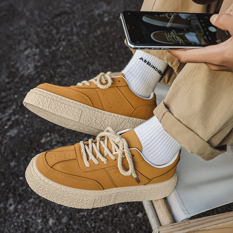 Muške vulkanizirane cipele S okruglim prstima Debeli donji dio Udobne Neklizajuće Prozračne Retro Niche Ležerne Trendy Sportske cipele za sve vrste