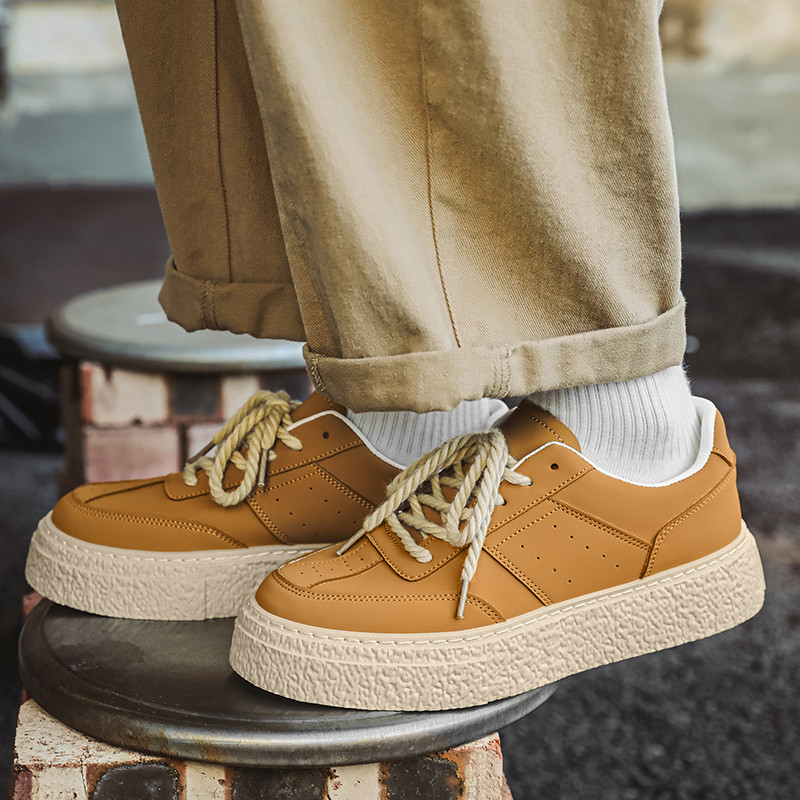 Muške vulkanizirane cipele S okruglim prstima Debeli donji dio Udobne Neklizajuće Prozračne Retro Niche Ležerne Trendy Sportske cipele za sve vrste