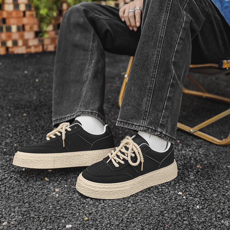 Muške vulkanizirane cipele S okruglim prstima Debeli donji dio Udobne Neklizajuće Prozračne Retro Niche Ležerne Trendy Sportske cipele za sve vrste