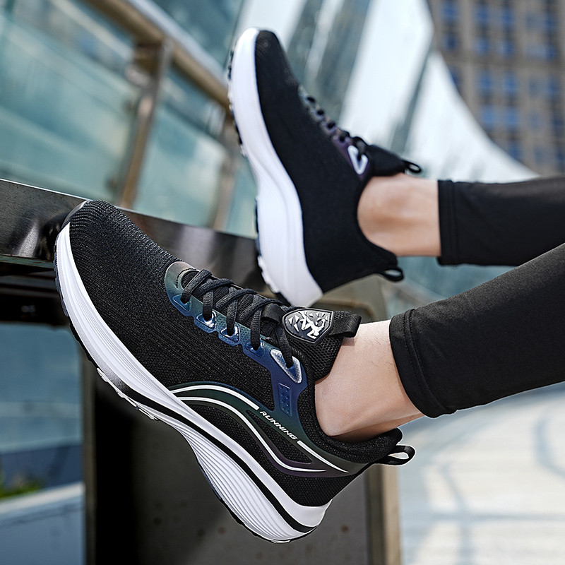 Pantofi pentru bărbați 2023, de primăvară, cu șireturi, cu talpă groasă, ocazional, în aer liber, anti-alunecare, confortabil, fund moale, respirabil, pantofi de sport pentru bărbați