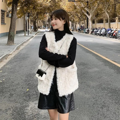 Vestă pentru femei Jachete fără mâneci din lână de miel Chaleco Mujer Toamnă Iarnă 2023 Vestă Jachetă scurtă de pluș Moda coreeană Casual Femei