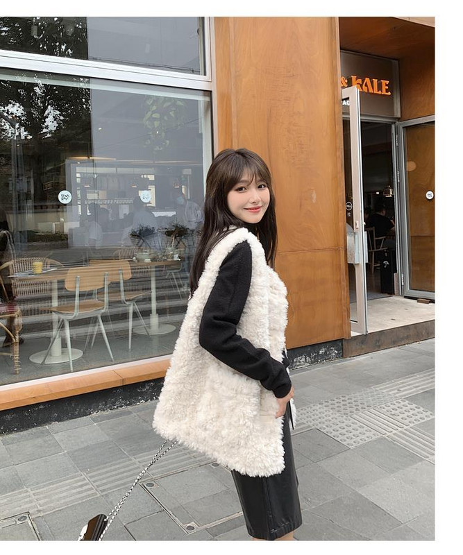 Vestă pentru femei Jachete fără mâneci din lână de miel Chaleco Mujer Toamnă Iarnă 2023 Vestă Jachetă scurtă de pluș Moda coreeană Casual Femei