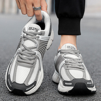 Обувки за мъже Пролетни обувки с връзки Ежедневни мъжки маратонки за бягане Модни нехлъзгащи се дишащи удобни разнообразни плитки