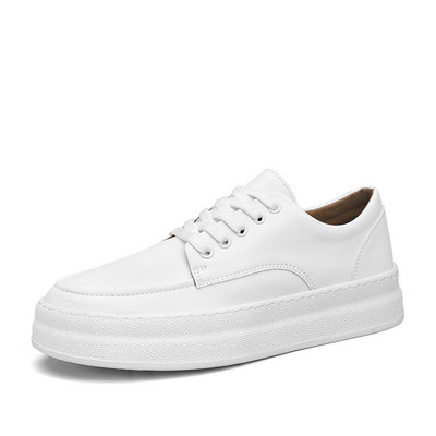 Pantofi pentru bărbați, primăvară și toamnă, solidi, cu șireturi, pantofi noi, cu talpă groasă, din piele, ocazional, comozi, la modă, pantofi asortați.