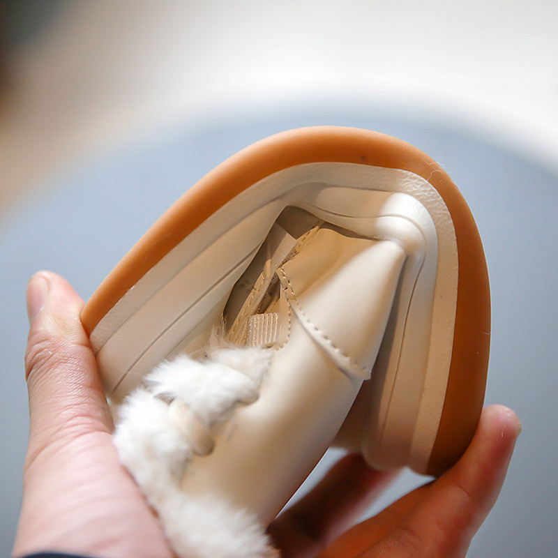 YISHEN Čizme za snijeg Djevojčice Zimske dječje pamučne cipele Gležnjače Kožne i baršunaste cipele za slobodno vrijeme za djecu Botas De Nieve Bijele