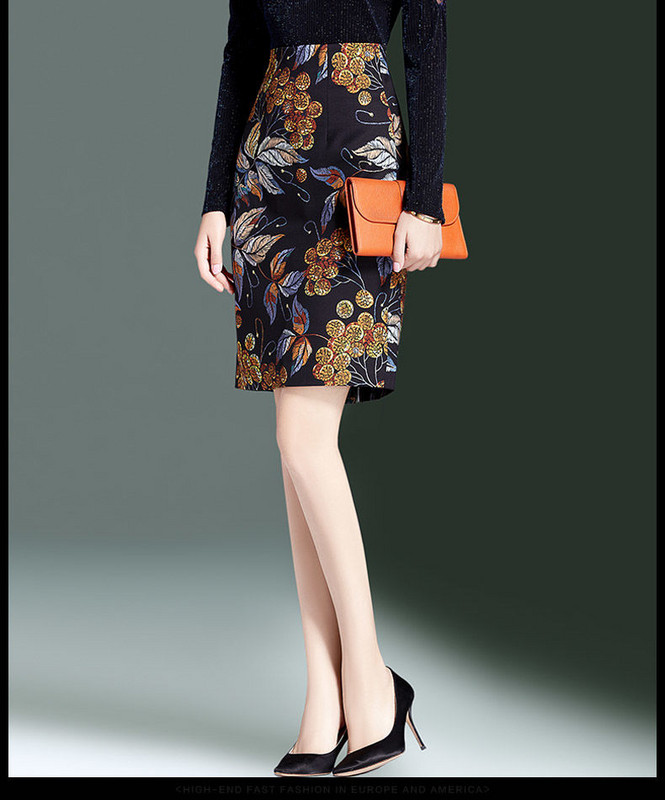 Ženske 2012. Proljetno-ljetne modne tanke suknje visokog struka Ženske srednje duge suknje s printom Ženske nove tanke suknje za bokove U72