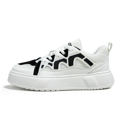 Cap rotund de primăvară, cu șireturi, fund plat, ocazional, confortabil, anti-alunecare, deodorant, modă, respirabil, versatil, pantofi vulcanizați pentru bărbați