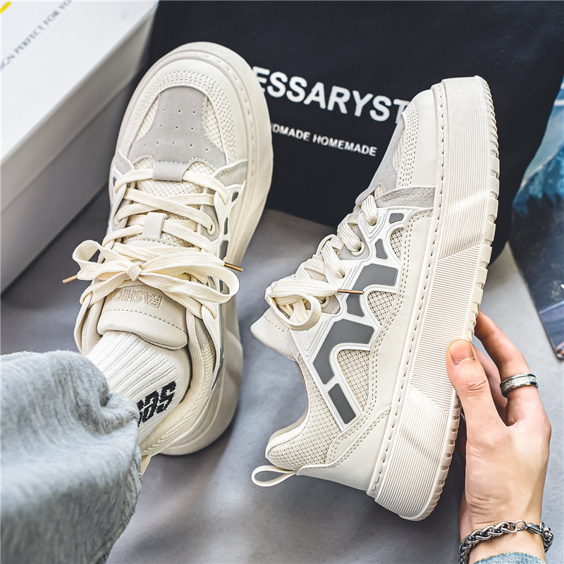 Cap rotund de primăvară, cu șireturi, fund plat, ocazional, confortabil, anti-alunecare, deodorant, modă, respirabil, versatil, pantofi vulcanizați pentru bărbați