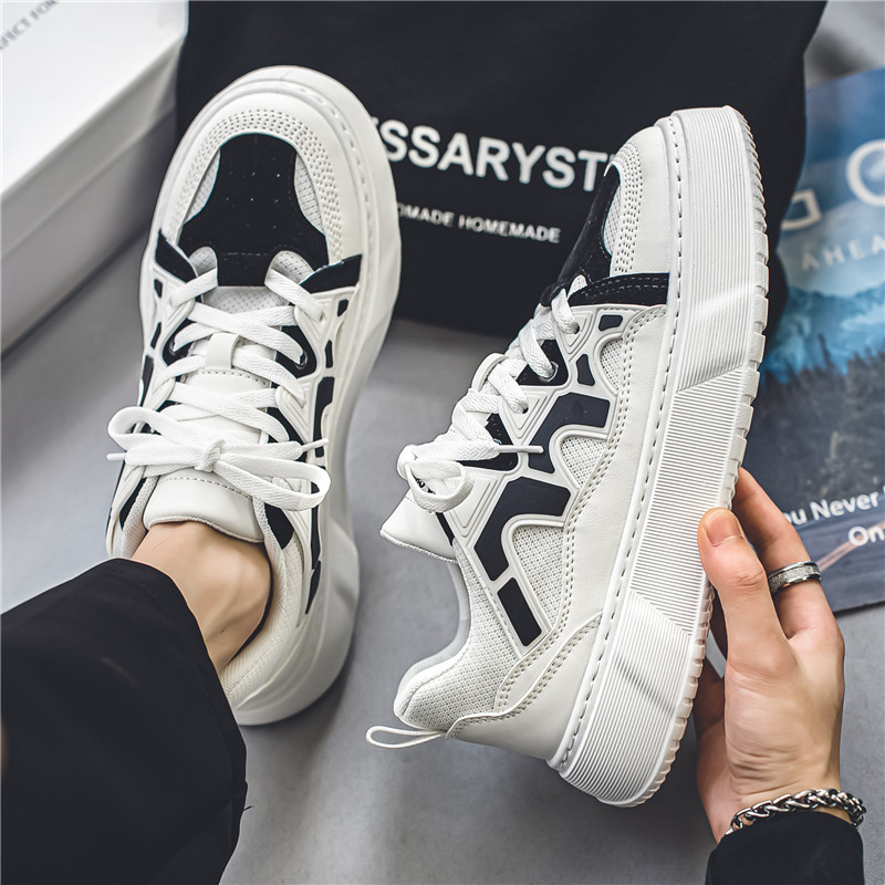 Cap rotund de primăvară, cu șireturi, fund plat, ocazional, confortabil, anti-alunecare, deodorant, modă, respirabil, versatil, pantofi vulcanizați pentru bărbați