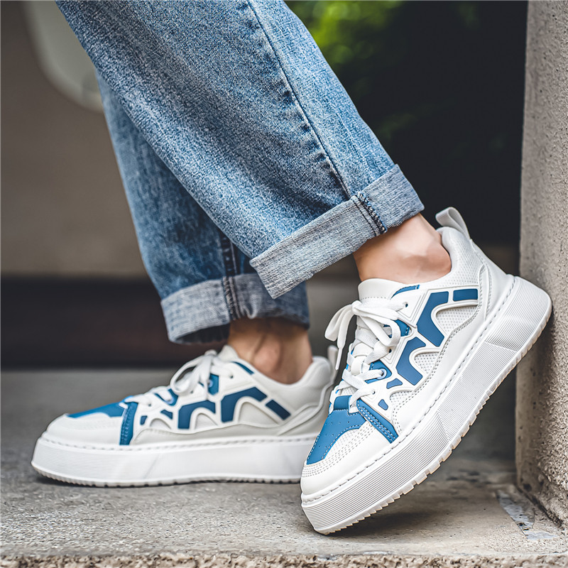 Cap rotund de primăvară, cu șireturi, fund plat, ocazional, confortabil, anti-alunecare, deodorant, modă, respirabil, versatil, pantofi vulcanizați pentru bărbați