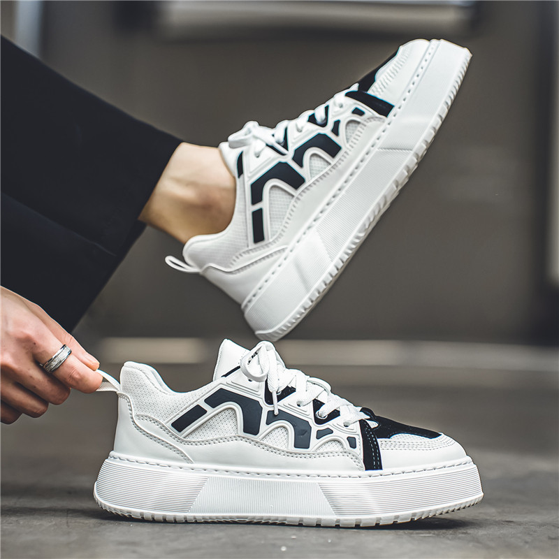 Cap rotund de primăvară, cu șireturi, fund plat, ocazional, confortabil, anti-alunecare, deodorant, modă, respirabil, versatil, pantofi vulcanizați pentru bărbați