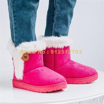 (размер 21-35 6 цвята Зимни детски дебели топли обувки Памучно подплатени велурени катарама Момичета Момчета Снежни ботуши Детски обувки