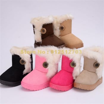 (размер 21-35 6 цвята Зимни детски дебели топли обувки Памучно подплатени велурени катарама Момичета Момчета Снежни ботуши Детски обувки