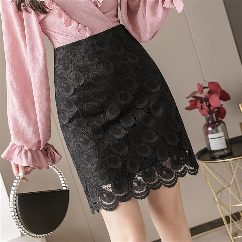 Fusta femeie din dantelă de vară Fuste elegante de birou Fustă cu bandaj creion pentru femei Fuste până la genunchi cu talie înaltă