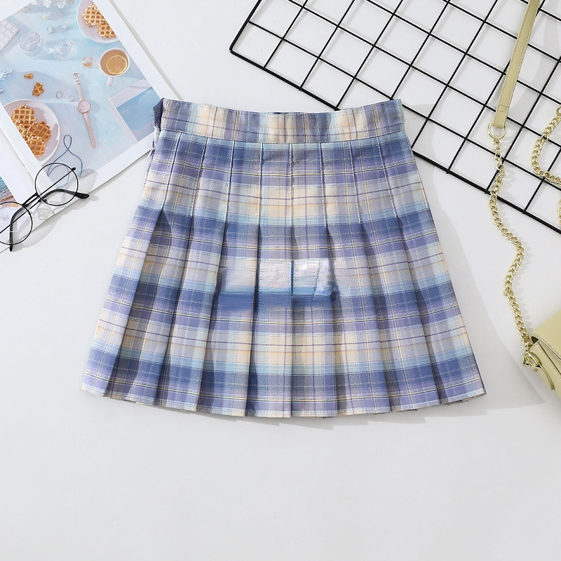 Rudeninis klostuotas sijonas moteriškas rudens ir žiemos trumpas sijonas aukštu juosmeniu A linijos ploni sijonai Visiems tinka Pure Desire Wind trumpas sijonas