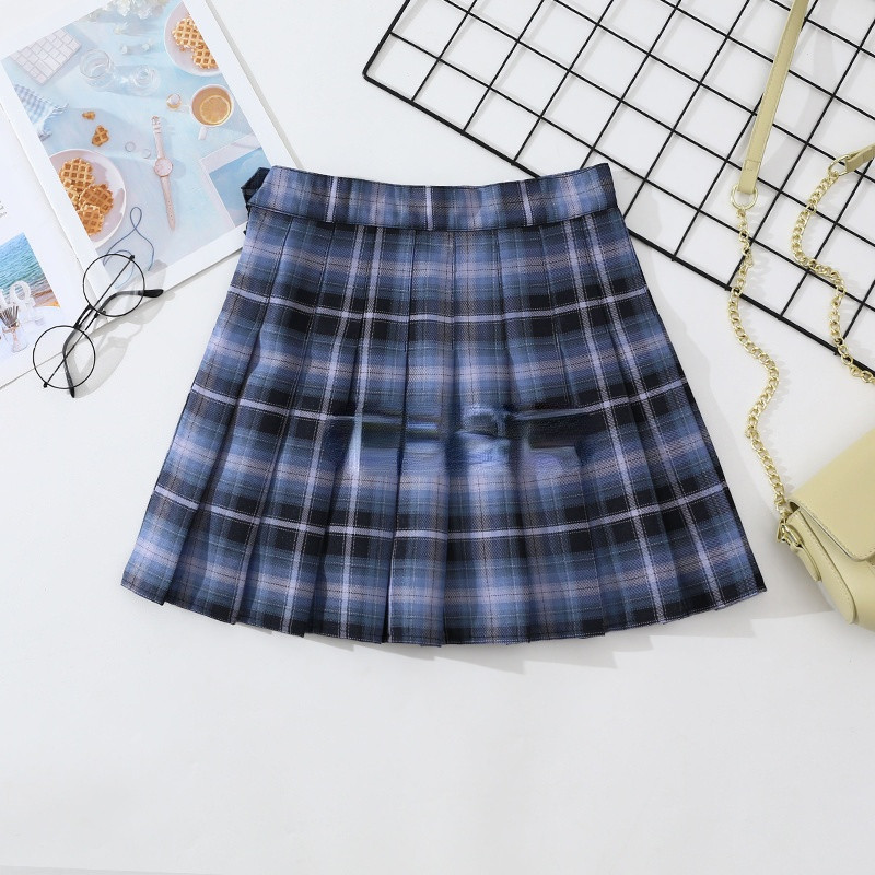 Rudeninis klostuotas sijonas moteriškas rudens ir žiemos trumpas sijonas aukštu juosmeniu A linijos ploni sijonai Visiems tinka Pure Desire Wind trumpas sijonas