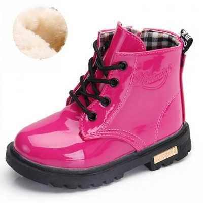 2022 Νέα χειμωνιάτικα παιδικά παπούτσια PU Δερμάτινα αδιάβροχα κοντά μποτάκια Παιδικά μποτάκια για χιόνι Μάρκα κορίτσια αγόρια Μπότες από καουτσούκ Μόδα αθλητικά παπούτσια