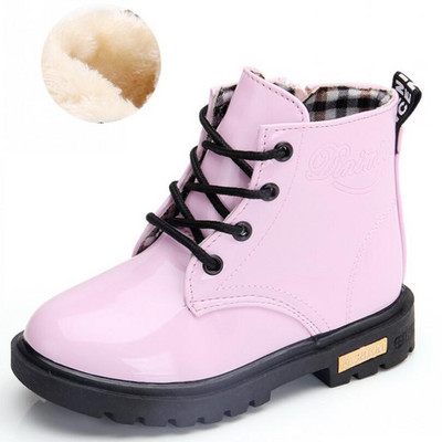 2022 Νέα χειμωνιάτικα παιδικά παπούτσια PU Δερμάτινα αδιάβροχα κοντά μποτάκια Παιδικά μποτάκια για χιόνι Μάρκα κορίτσια αγόρια Μπότες από καουτσούκ Μόδα αθλητικά παπούτσια