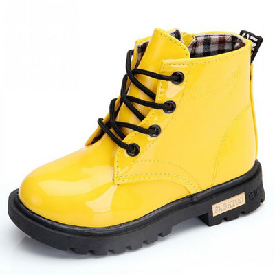 2022 Νέα χειμωνιάτικα παιδικά παπούτσια PU Δερμάτινα αδιάβροχα κοντά μποτάκια Παιδικά μποτάκια για χιόνι Μάρκα κορίτσια αγόρια Μπότες από καουτσούκ Μόδα αθλητικά παπούτσια