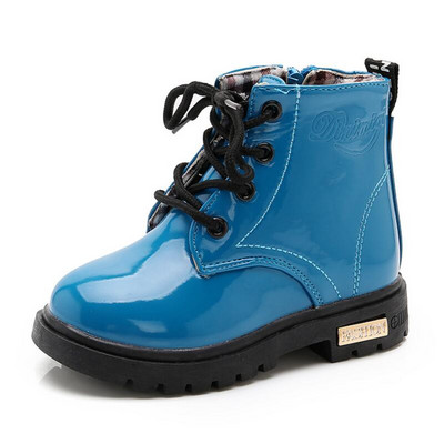 2022 Νέα χειμωνιάτικα παιδικά παπούτσια PU Δερμάτινα αδιάβροχα κοντά μποτάκια Παιδικά μποτάκια για χιόνι Μάρκα κορίτσια αγόρια Μπότες από καουτσούκ Μόδα αθλητικά παπούτσια