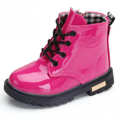 2022 Νέα χειμωνιάτικα παιδικά παπούτσια PU Δερμάτινα αδιάβροχα κοντά μποτάκια Παιδικά μποτάκια για χιόνι Μάρκα κορίτσια αγόρια Μπότες από καουτσούκ Μόδα αθλητικά παπούτσια