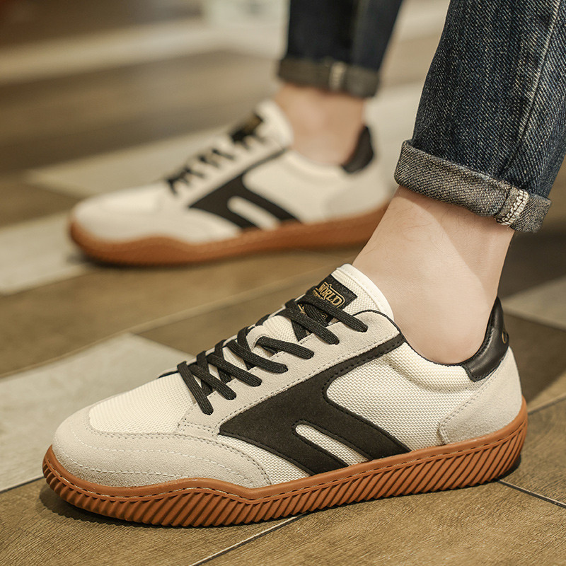 Nove proljetne i jesenske ravne muške cipele za slobodno vrijeme na vezanje za proljeće i jesen 2023., modne neklizajuće, udobne, mekane čvrste cipele za muškarce