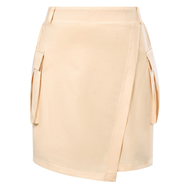 Fustă JS pentru femei, talie înaltă, sport moale, cu pantaloni scurți atașați, fustă cu lungime până la jumătatea coapsei, buzunar, respirabilă, pentru alergare yoga