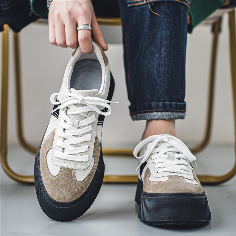 Pantofi casual pentru bărbați, piele PU, pantofi hip hop de stradă pentru bărbați, pantofi de mers cu skateboard, cu șireturi, pantofi sport în aer liber