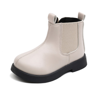 2023 Cizme scurte pentru copii New Winter Girl Pure Color Moale Negru Cizme din piele Cuhk Copii Printesa Cizme Restaurare Ancient