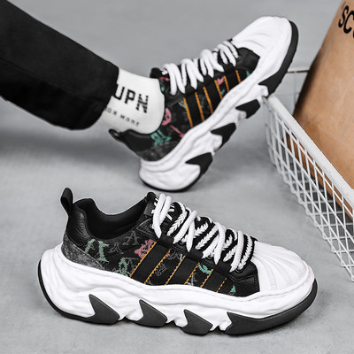 Pavasario apvalios suvarstomos Laisvalaikio vyriški drobiniai batai Madingi Neslystantys Patogūs Visiems tinka Trend Solid Sneakers Batai vyrams