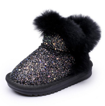 2022 Зимни детски модни обувки за сняг, дебели детски обувки топъл плюш, меко дъно, бебешки ботуши за момичета, зимни ски обувки за бебе