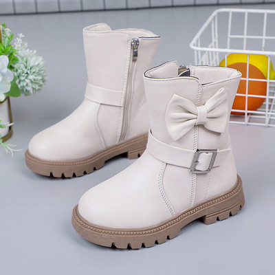 2023 Cizme pentru fete Fundă Copii Moda Cataramă Cool Solid Color Toddlers Pantofi pentru fete Copii Cizme casual Versatile Primăvară Nou Simplu