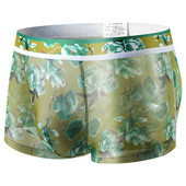 Nove bokserice Ljetne muške Mrežaste donje rublje s cvjetnim uzorkom Prozračne prozirne bokserice velikih veličina