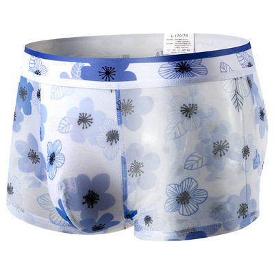 Nove bokserice Ljetne muške Mrežaste donje rublje s cvjetnim uzorkom Prozračne prozirne bokserice velikih veličina