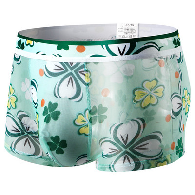 Nove bokserice Ljetne muške Mrežaste donje rublje s cvjetnim uzorkom Prozračne prozirne bokserice velikih veličina